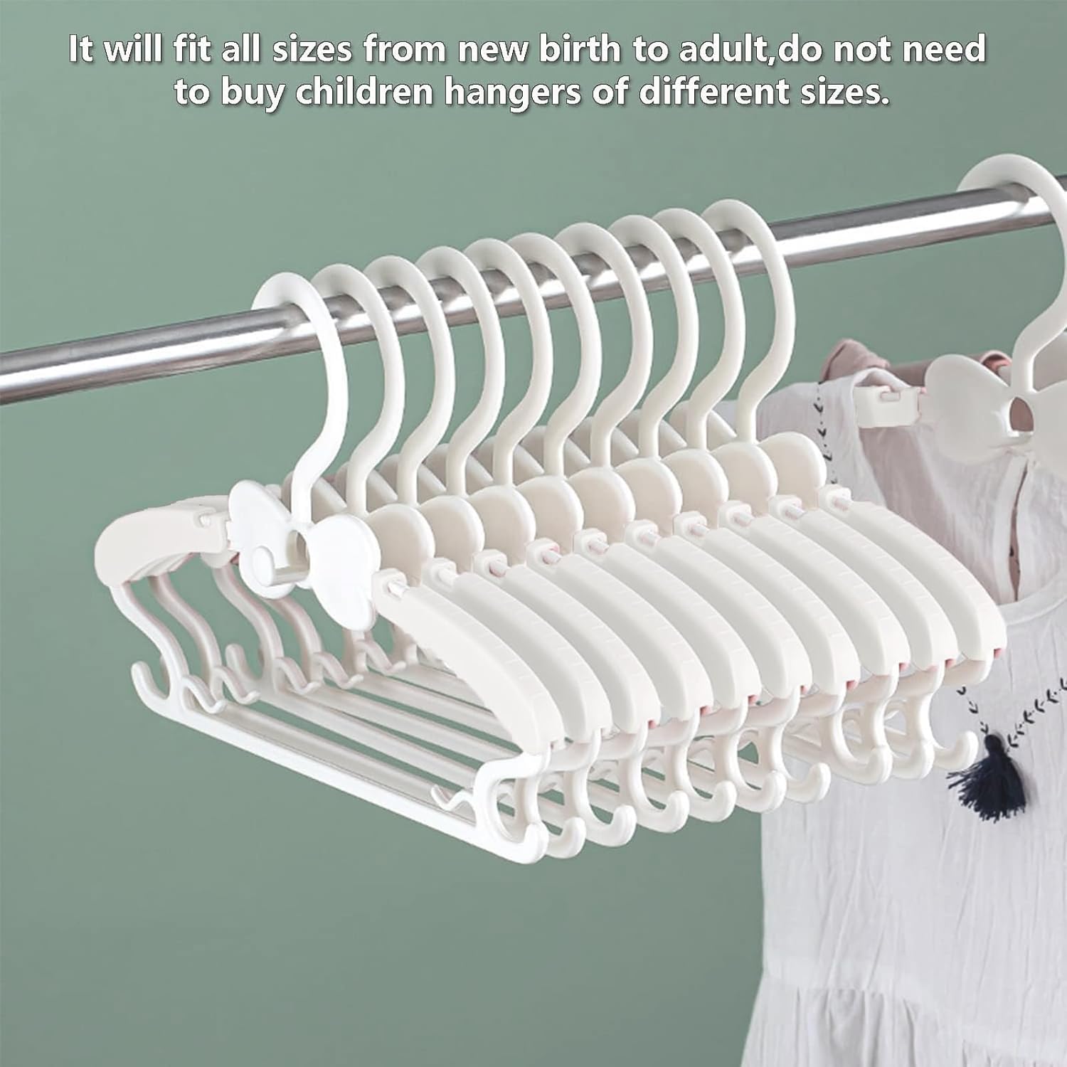 Baby Hangers, Baby Clothes Hangers, Adjustable Baby & Kids Hangers, Hangers -Pack of 20 Baby Hangers, Baby Clothes Hangers, Adjustable Baby & Kids Hangers, Hangers -Pack of 20